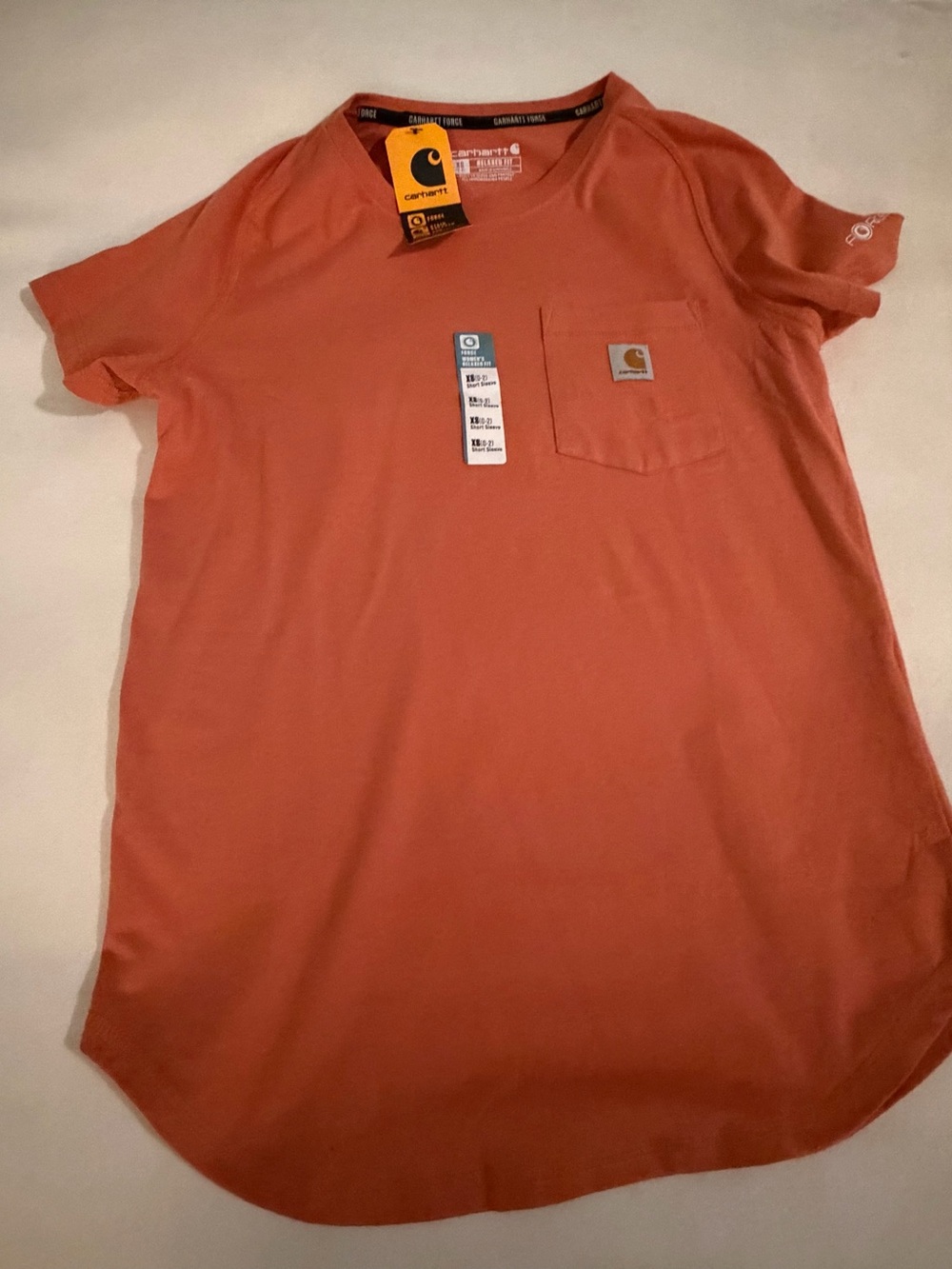 Carhartt women’s  Short Sleeve Pocket Tee - Orange